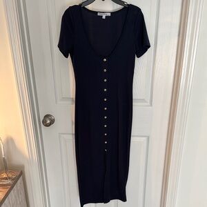 Elegant Black Button-Down Dress